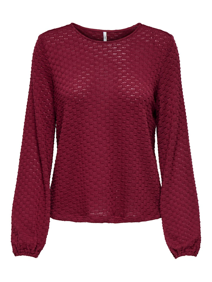 Onlbelle Life L/s Top Jrs - Wijnrood