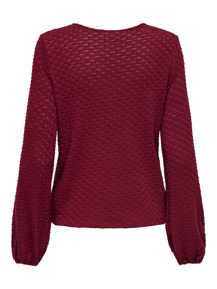 Onlbelle Life L/s Top Jrs - Wijnrood