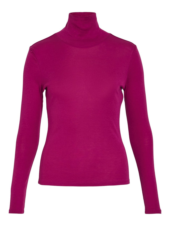 Vijolini Roll Neck L/s Top/r - Fuchsia