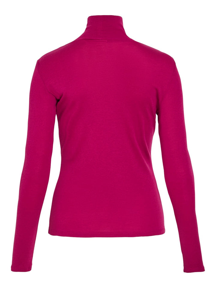 Vijolini Roll Neck L/s Top/r - Fuchsia