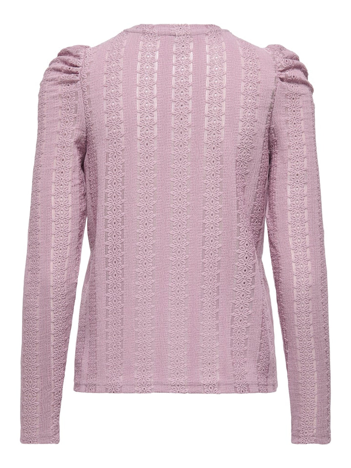Onlmelanie L/s O-neck Top Jrs - Donker Rose