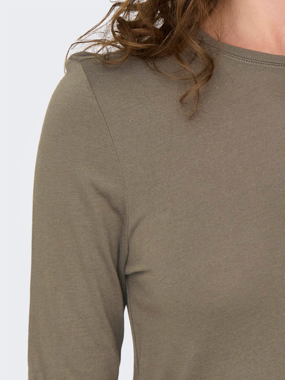 Jdysuma Wool L/s O Neck Top Jrs Noo - Taupe