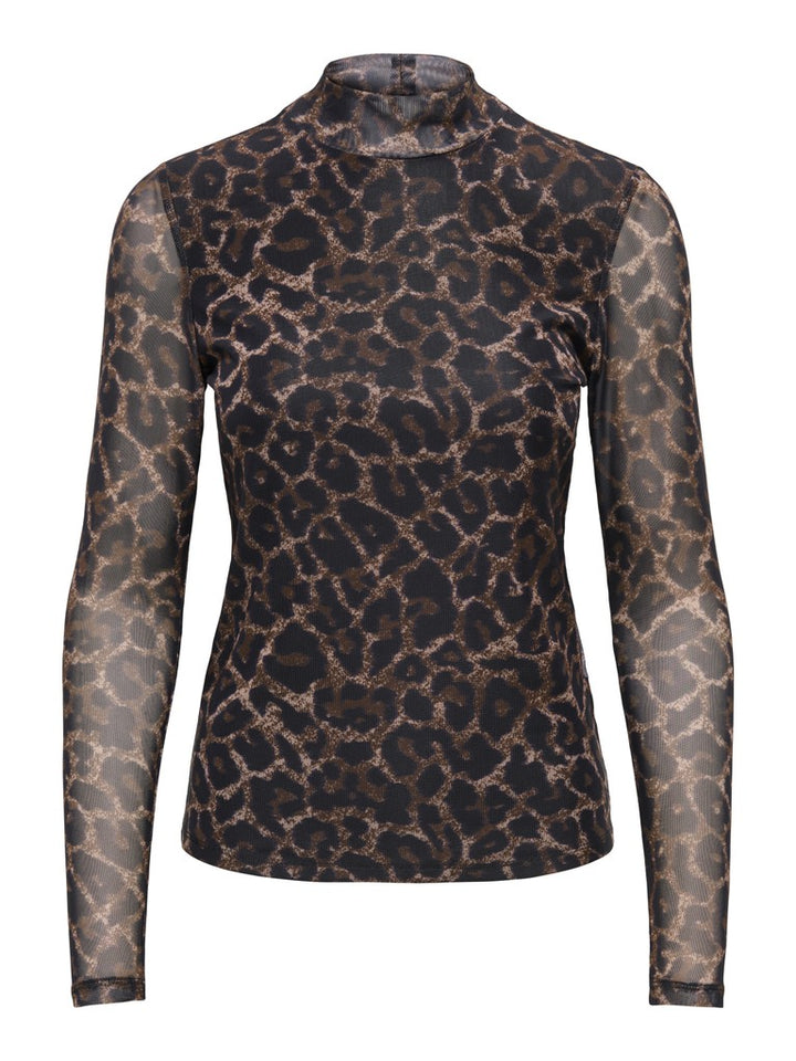 Onlerica Mesh L/s Top Jrs Noos - Bruin Dessin