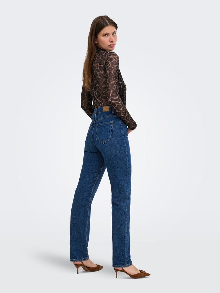Onlerica Mesh L/s Top Jrs Noos - Bruin Dessin