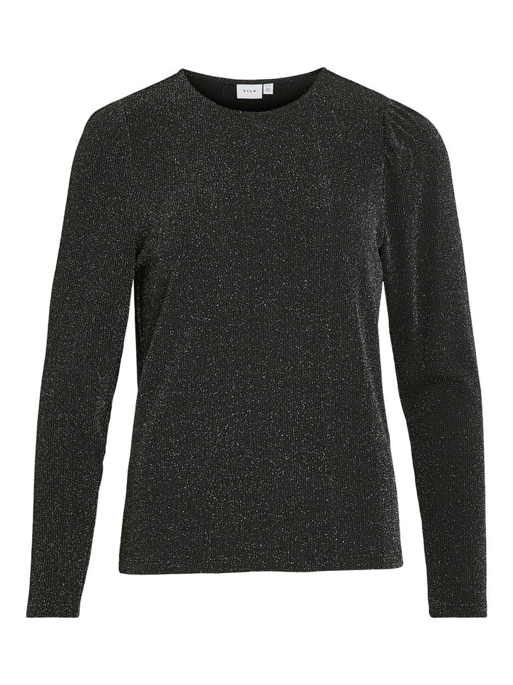 Vieleina O-neck Ls Top - Zwart