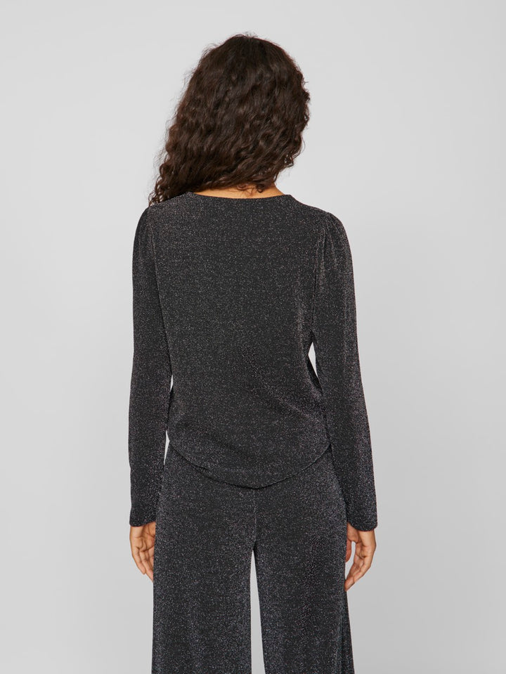 Vieleina O-neck Ls Top - Zwart