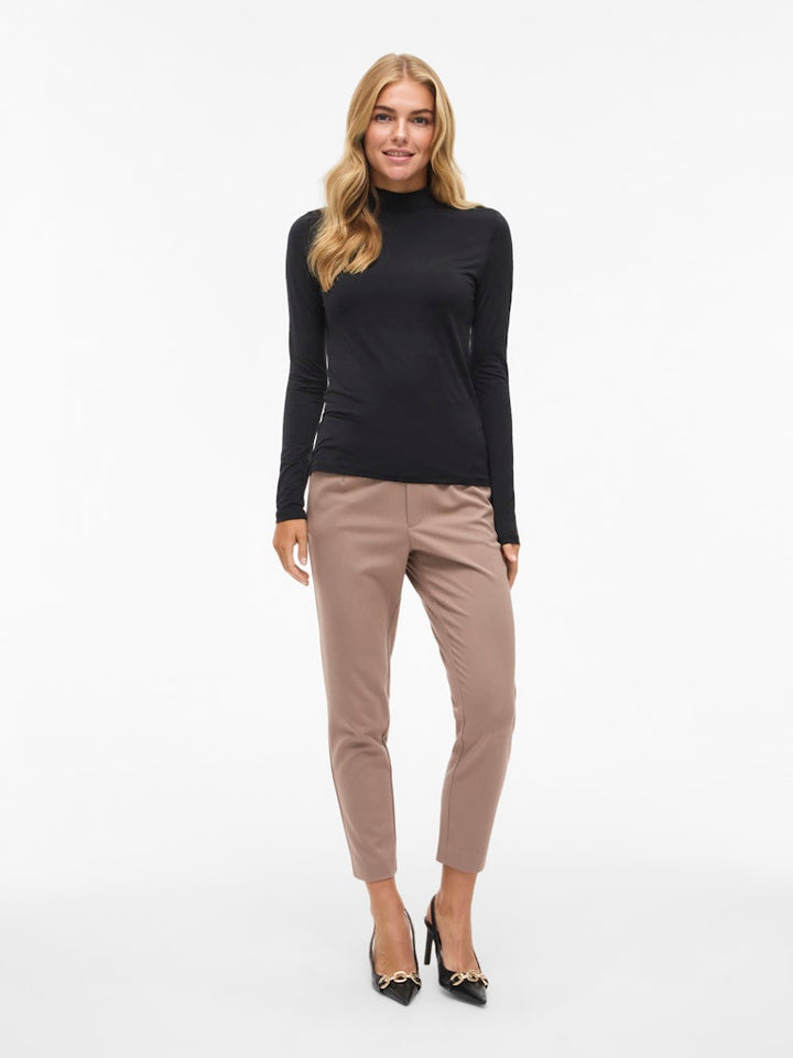 Vileoa L/s High Neck Top - Noos - Zwart