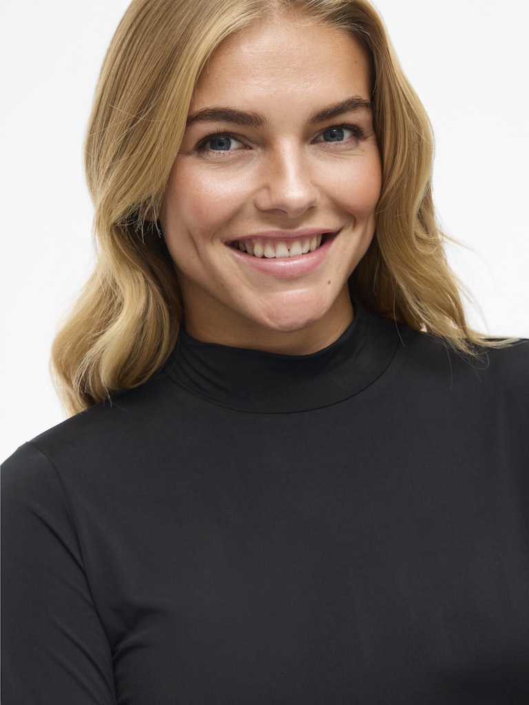 Vileoa L/s High Neck Top - Noos - Zwart