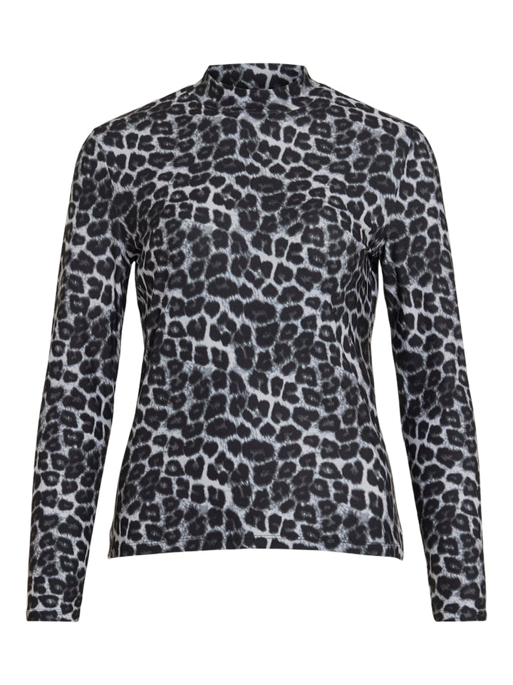 Vileoa L/s High Neck Top - Noos - Grijs Dessin