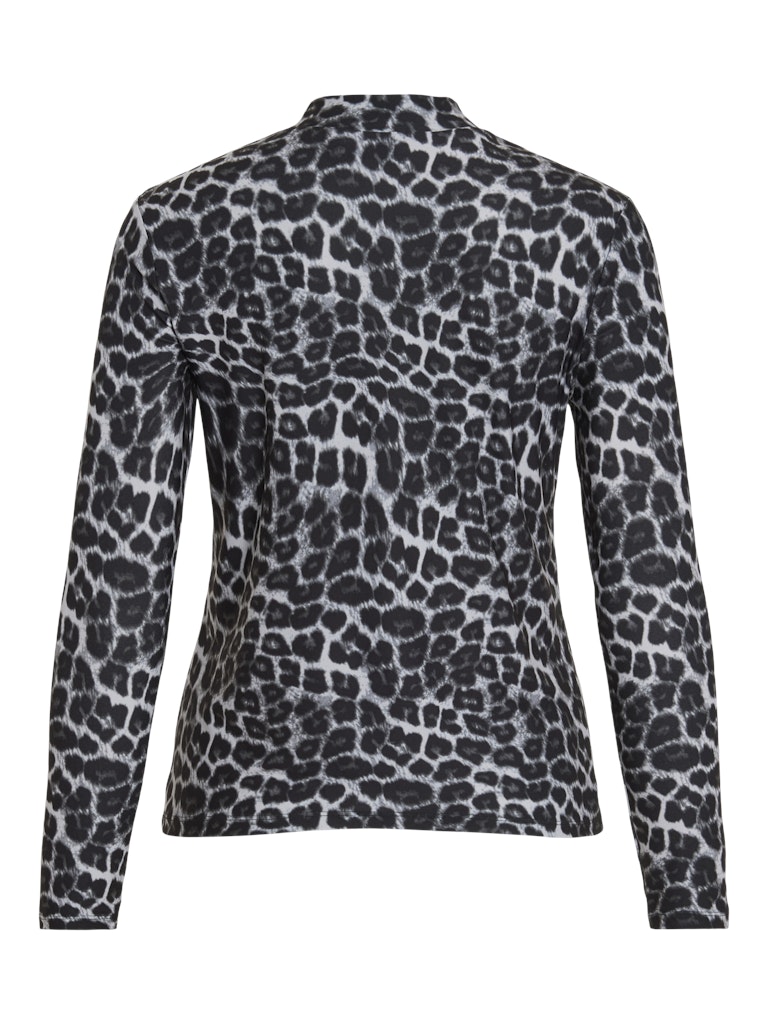Vileoa L/s High Neck Top - Noos - Grijs Dessin