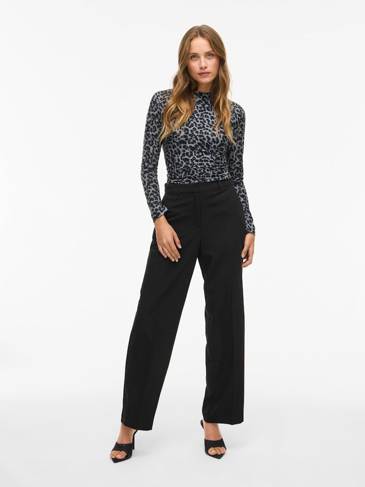 Vileoa L/s High Neck Top - Noos - Grijs Dessin