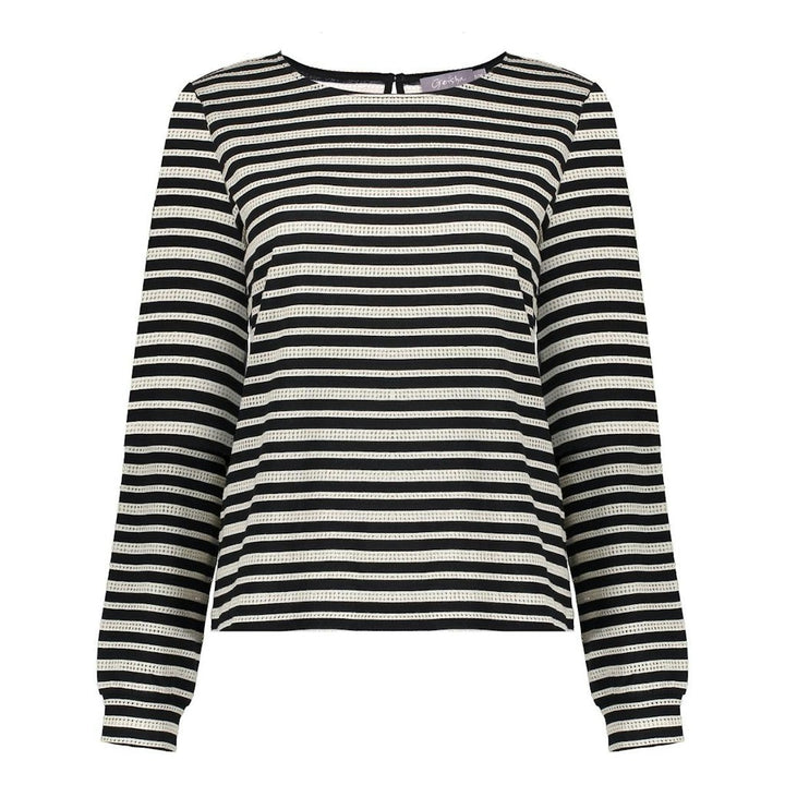 Top Striped Ajour - Zwart Dessin
