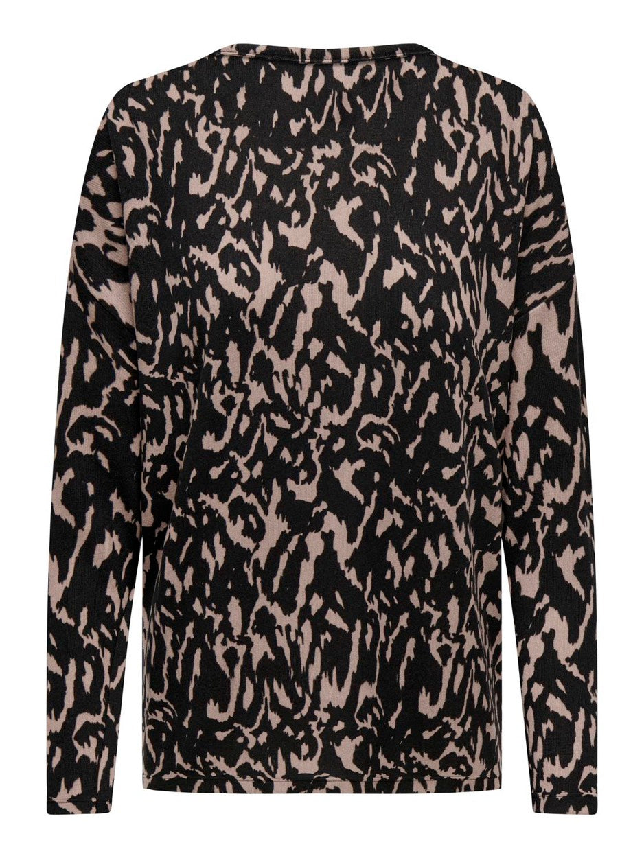 Onlana L/s Aop Top Jrs Noos - Zwart Dessin