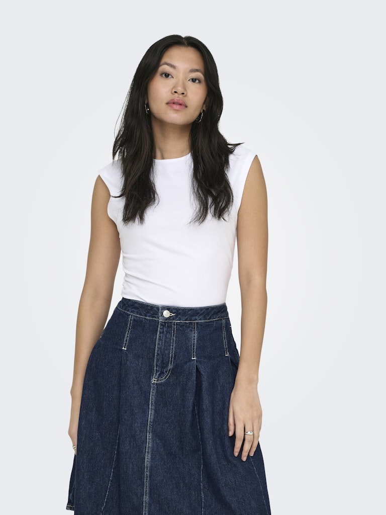 Onlmira Capsl Ruching Top Jrs Noos - Wit