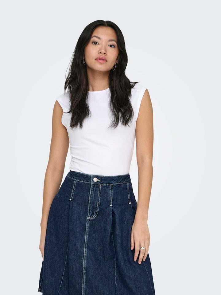 Onlmira Capsl Ruching Top Jrs Noos - Wit