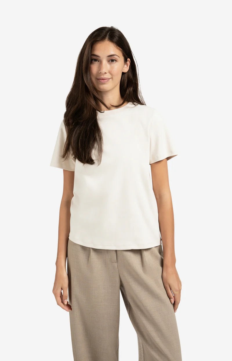 T-shirt With Stitch Details - Off-white