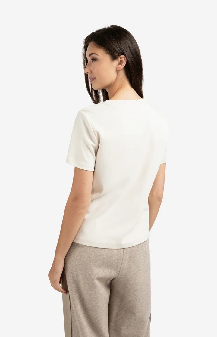 T-shirt With Stitch Details - Off-white