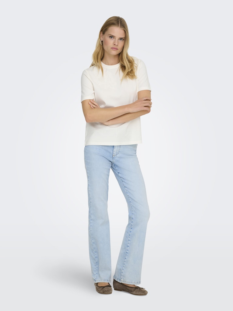 Onlsophia S/s Embroidery T-shirt Box Jrs - Off-white