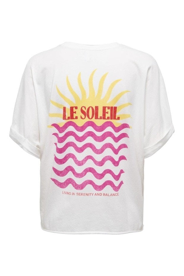 Onlminna Life S/s Print Top Cs Jrs - Off-white