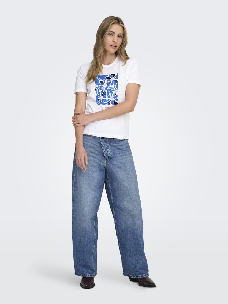 Onlkita Reg S/s Print Top Noos - Off-white