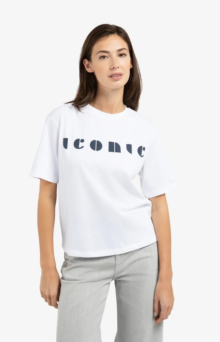 Boyfriend T-shirt Met Print - Off-white