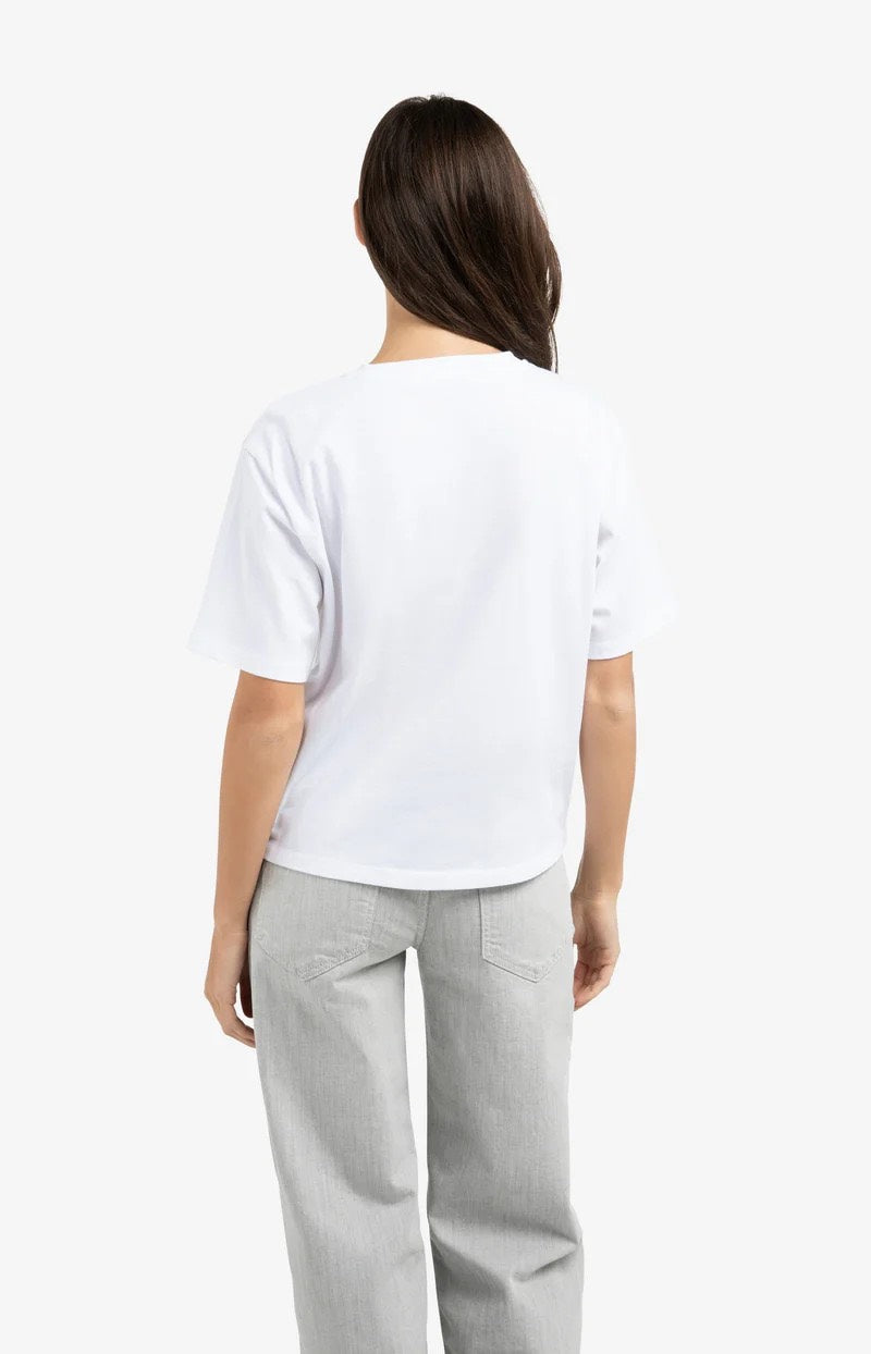 Boyfriend T-shirt Met Print - Off-white