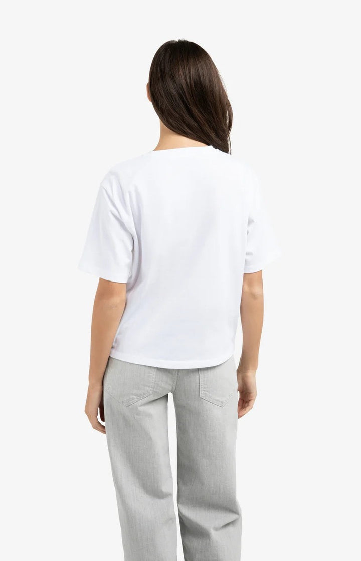 Boyfriend T-shirt Met Print - Off-white