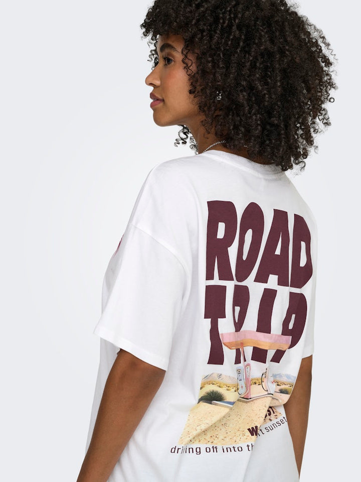 Onlmila S/s Print Box Jrs - Off-white