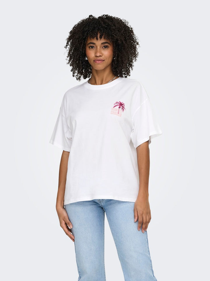 Onlmila S/s Print Box Jrs - Off-white