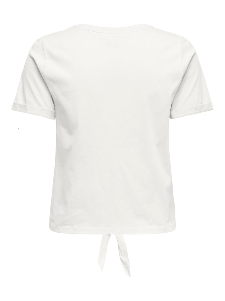 Onldora S/s Knot Fold-up Top Jrs - Off-white
