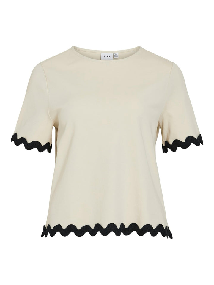 Vicalisa O-neck 2/4 Top - Ecru