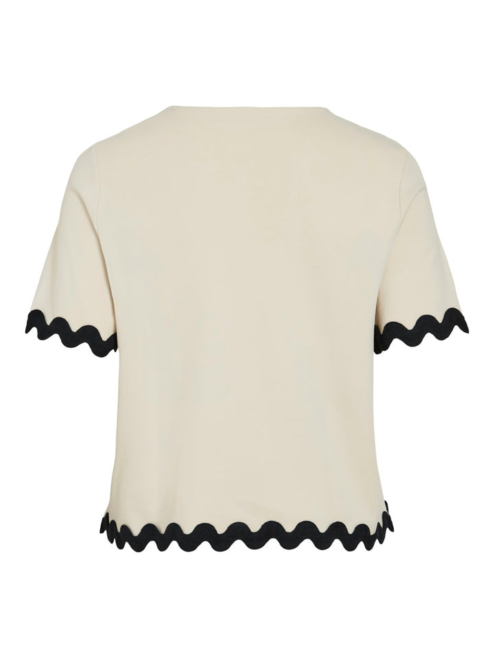 Vicalisa O-neck 2/4 Top - Ecru