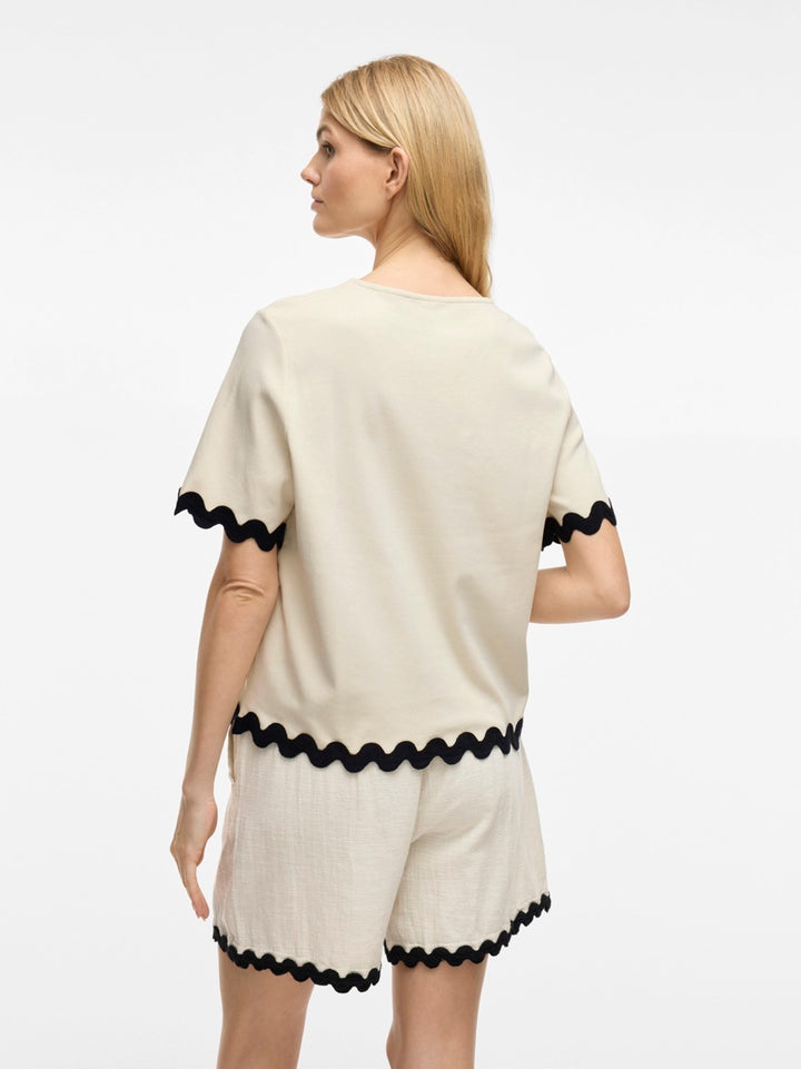Vicalisa O-neck 2/4 Top - Ecru