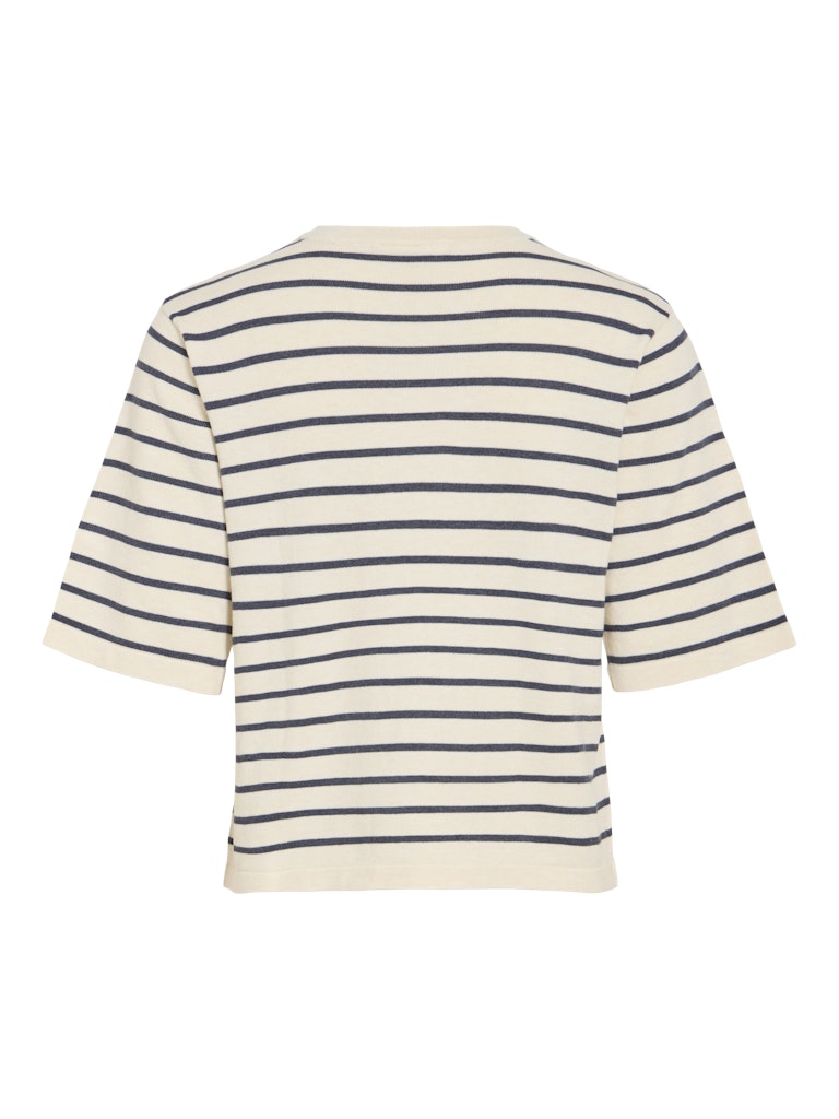 Vimalu O-neck 2/4 Knit Top-noos - Ecru Dessin