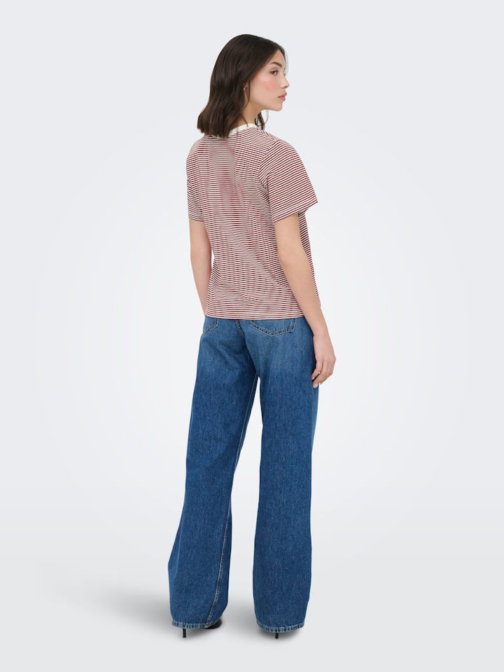 Jdypisa S/s Print Top Jrs Noos - Ecru Dessin