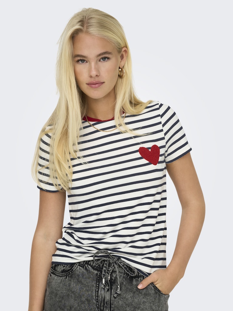 Onlheart Life S/s Tee Jrs Noos - Wit Dessin