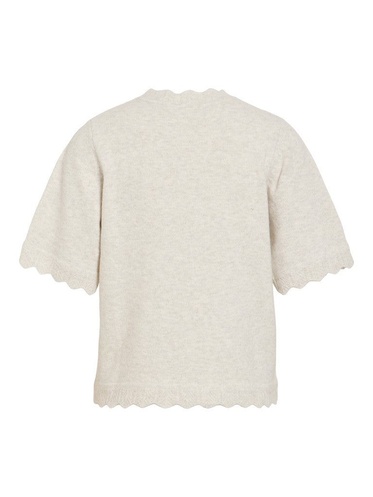 Vinikolina O-neck 2/4 Knit Top - Noos - Wit Dessin