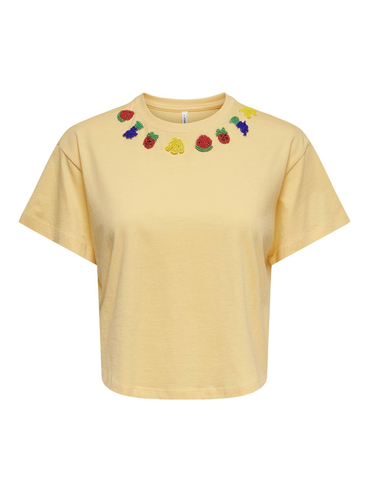 Onlbella S/s Fruit Top Box Jrs - Mango