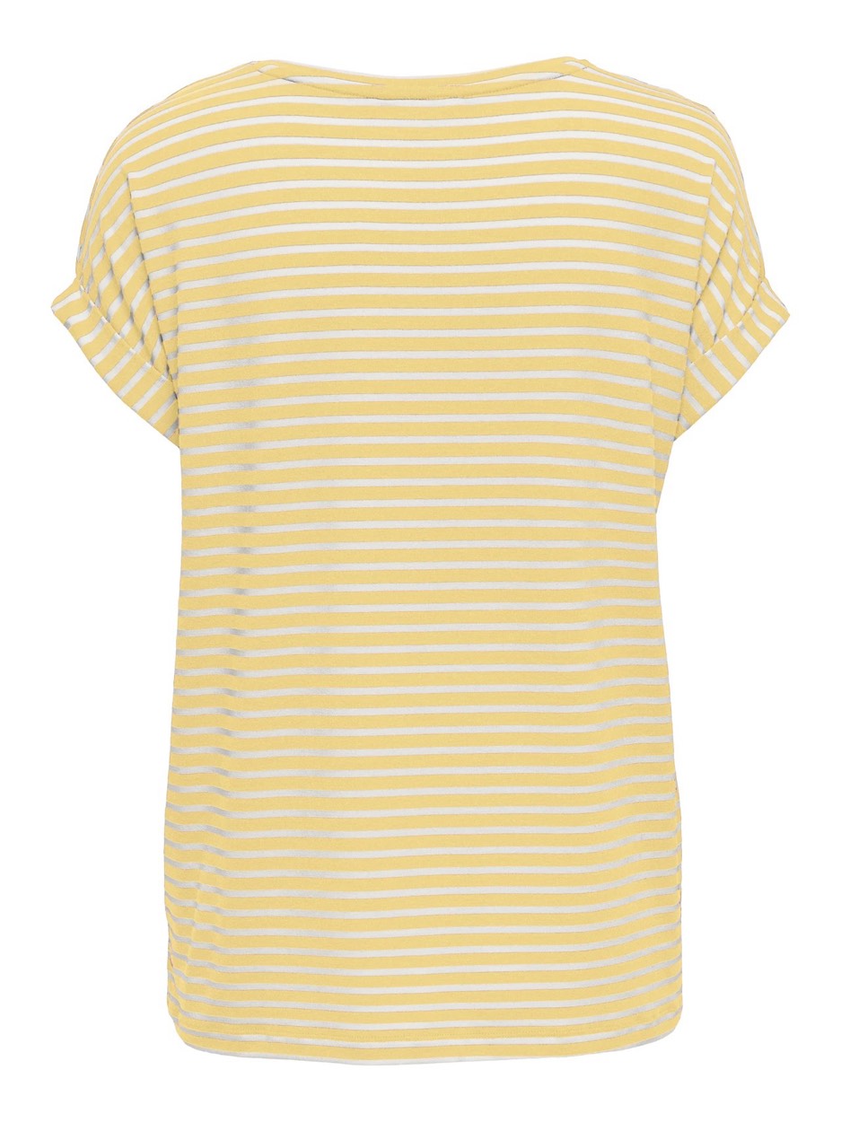 Onlmoster Stripe S/s O-neck Top Jrs Noos - Geel Dessin