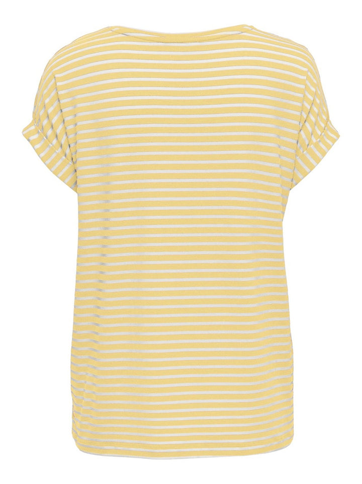 Onlmoster Stripe S/s O-neck Top Jrs Noos - Geel Dessin