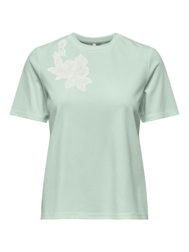 Onlsophia S/s Embroidery T-shirt Box Jrs - Mint
