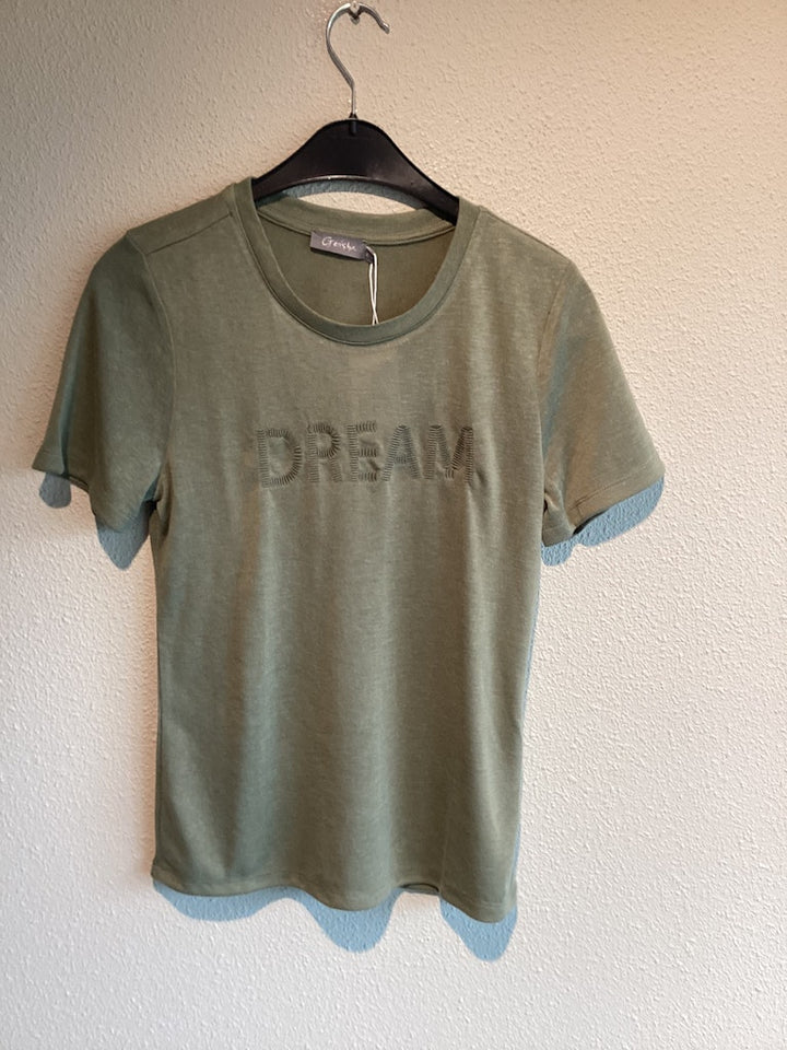 T-shirt ''dream'' - Olijf