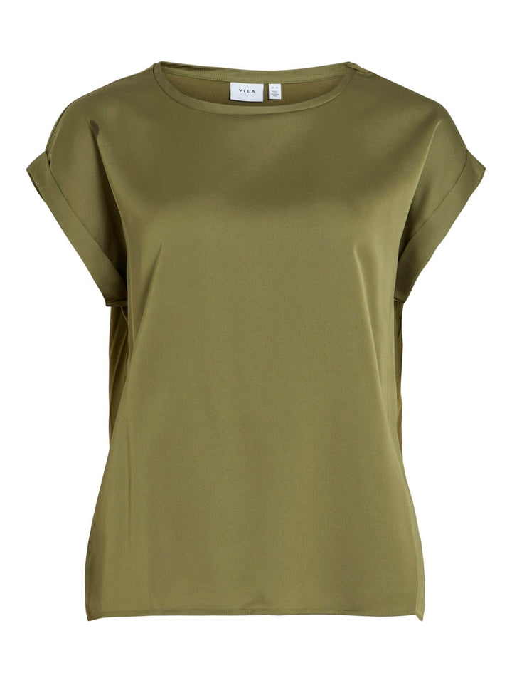 Viellette S/s Satin Top - Noos - Army