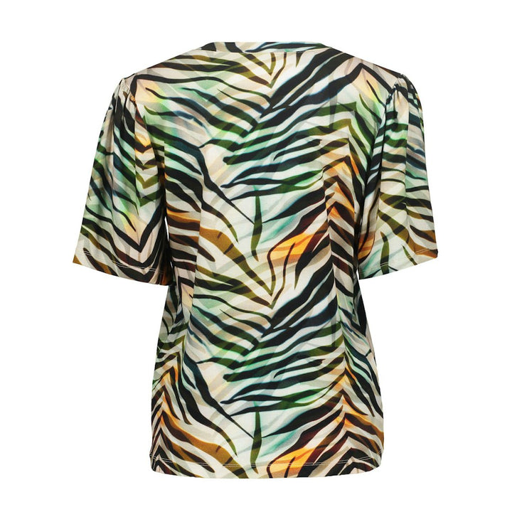 T-shirt V-neck Jersey Aop - Groen Dessin