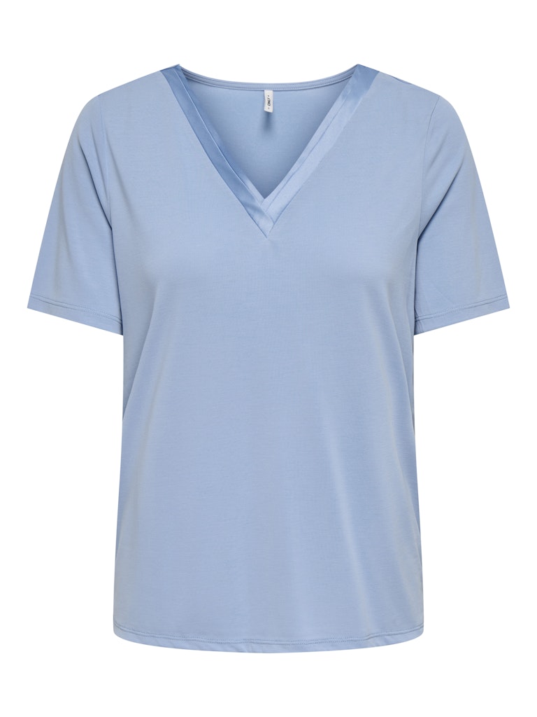 Onlfree Life S/s Split V-neck Top Jrs - Lichtblauw