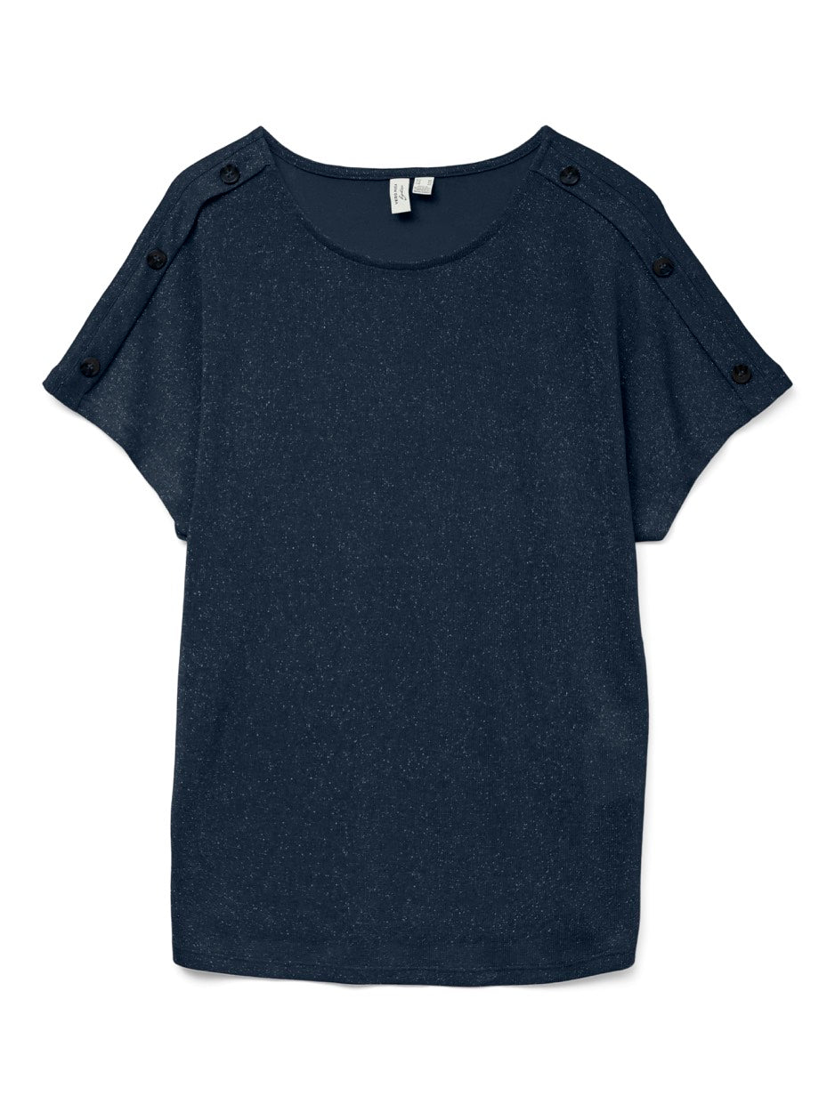 Vmbrook S/s O-neck Top Jrs Btq Ga - Navy