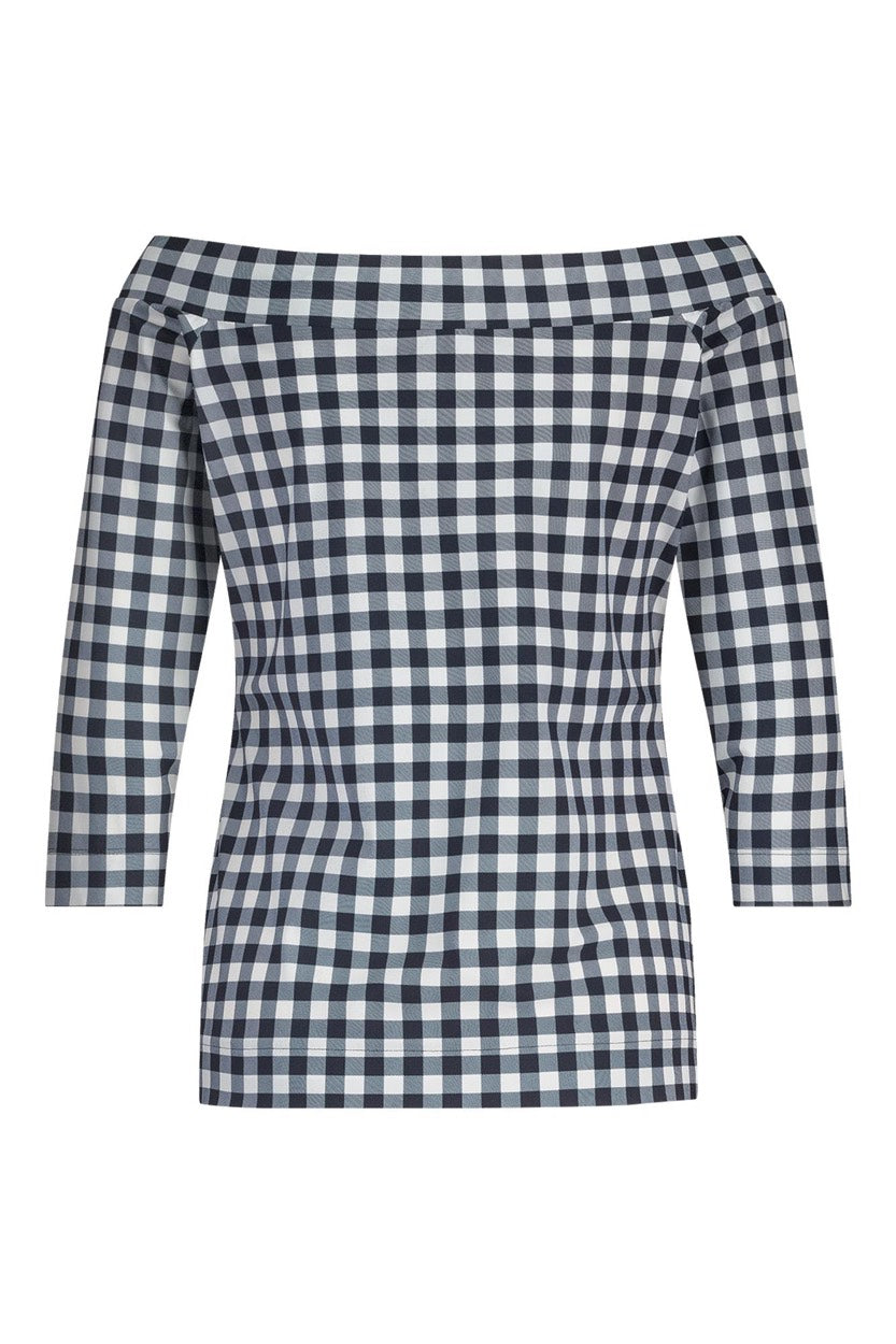 Dolly Check Top - Blauw Dessin