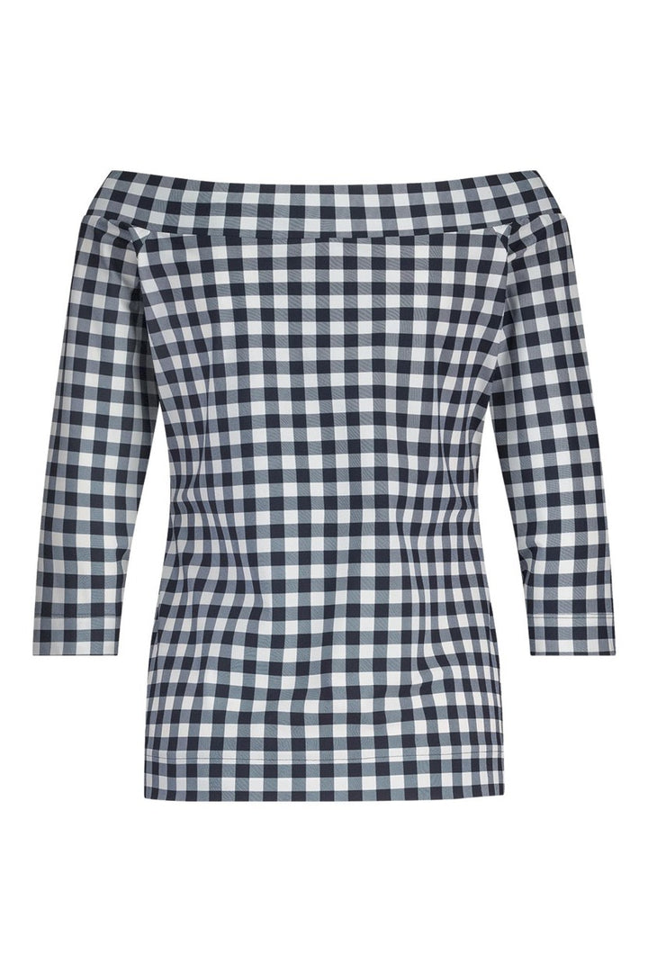 Dolly Check Top - Blauw Dessin