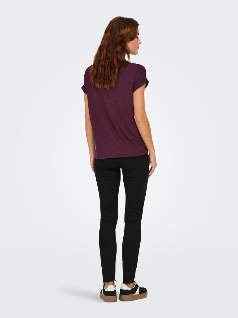 Onlmoster S/s O-neck Top Noos Jrs - Bordeaux