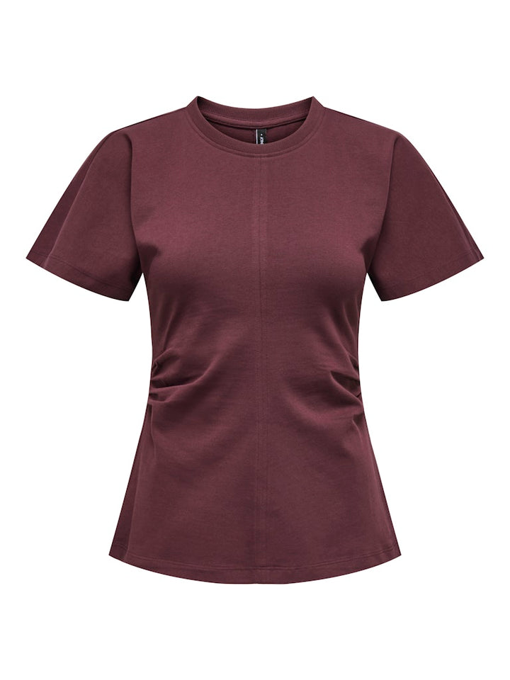 Onlmarie Life S/s Ruching Top Jrs Noos - Bordeaux